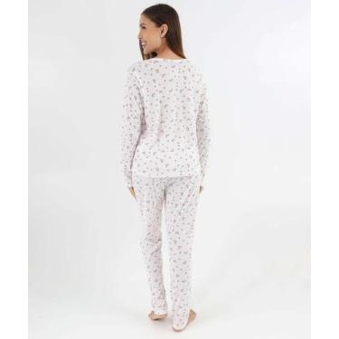 Imagem de Pijama Feminino Estampa Corações Marisa Off White-17037, Off white, M
