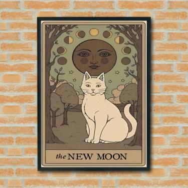 Imagem de Quadro Decorativo Tarot Gato A Lua Nova  - 70x50cm
