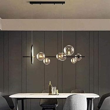 Imagem de Lustres Pendentes LED Para Mesa De Jantar Lustres Sputnik, G4 E LED Bola De Vidro Lustre Ajustável Em Altura Lustre Industrial Nórdico Suspenso Para Sala De Jantar,7*g4 Chama,Pleasant63