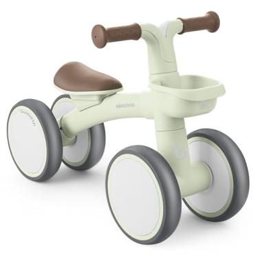 Imagem de Kikka Boo Bicicleta sem pedais ZIPI, corredores bebê de 1 ano, bicicleta de equilíbrio, bicicleta para bebê com cesta, ajustável, brinquedo para crianças, presente para bebê, verde