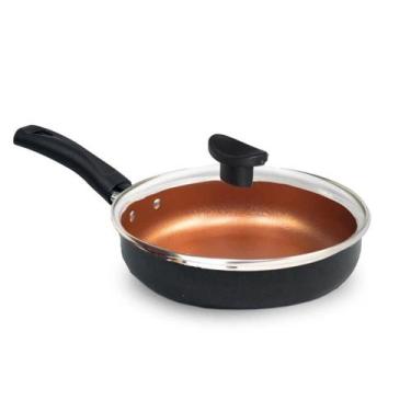 Imagem de Frigideira Alta 18 cm Teflon Antiaderente com Tampa de Vidro - Global 
