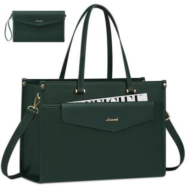 Imagem de Bolsa para laptop LOVEVOOK de couro impermeável de 15,6 polegadas para