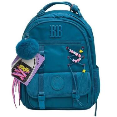 Imagem de Mochila Escolar de Costas Rebecca Bonbon Beaded FUN RB27426 Azul