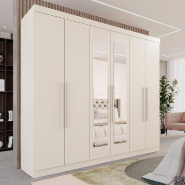 Imagem de Guarda-roupa Casal 6 Portas 3 Gavetas com Espelho Roma Espresso Móveis Off Arenas