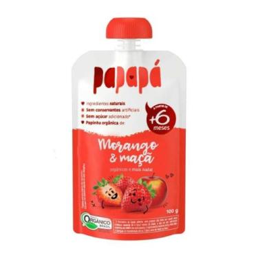 Imagem de Papinha Orgânica Papapá BABY ROO Morango e Maçã 6 meses+ 100g