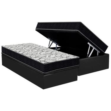 Imagem de Cama Box Baú CRC Solteiro +Colchão Espuma Baú: D45 Ortobom Airtech 150 Corano Gray Orto...