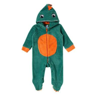 Imagem de Macacão Bebê Tiptop Longo Dino Pelucia Verde - 10120, M, Verde