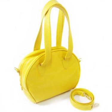 Imagem de Bolsa tiracolo/mão em couro natural amarelo maria adna