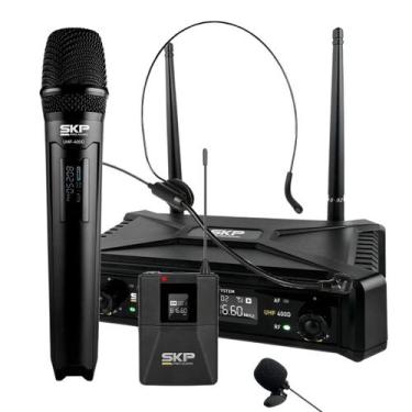 Imagem de Microfone Sem Fio SKP Com Transmissão Digital UHF 400D