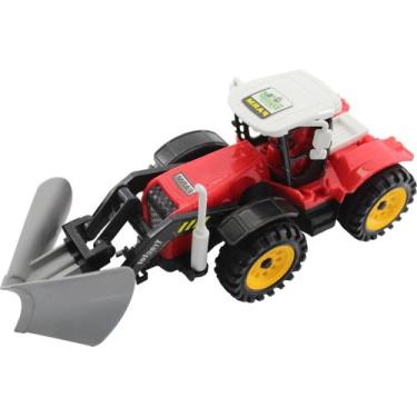 Imagem de Brinquedo Trator Escavadeira Miniatura Articulado Vermelho Fricção 26c