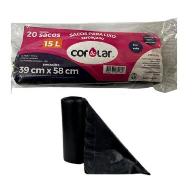 Imagem de Saco p/lixo 15l rolo cor&lar c/20