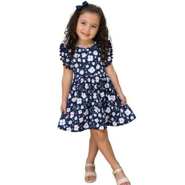 Imagem de Vestido Infantil Proteção UV Estampa Floral Festa Luxo - - anjo da mam