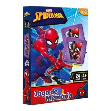 Imagem de Jogo Da Memória Do Homem-Aranha Marvel 24 Pares 48 Peças Brinquedo - T