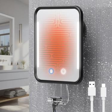 Imagem de Espelho de chuveiro Gospire Heated Fogless com luz 5000mAh preto