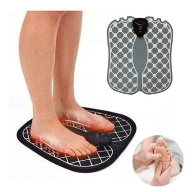 Imagem de Tapete Massageador Top Total com EMS Alívio de Dores e Circulação Bivolt Preto e Cinza