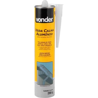 Imagem de Adesivo Selante Veda Calha 280 g Monocomponente Borracha Alumínio Vonder 280G