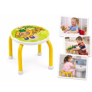 Imagem de Banqueta Infantil Cadeira Degrau Multiuso Estudos Lanche Quarto Penteadeira Amarelo Yeet 26CM