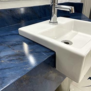 Imagem de Adesivo para Pia Mármore Azul Ocean Impermeável