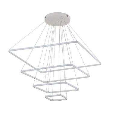 Imagem de Lustre Pendente Nordecor Inverse Quadrado 2169-1 com 5 metros Branco Led Bivolt
