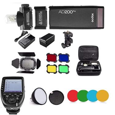 Imagem de Godox AD200 Pro Flash AD200Pro com Xpro-N 200Ws 2.4G, 1/8000 HSS, 500 Flashes de Potência Total, Reciclagem de 0,01-2,1s, Bateria de 2900mAh, com BD-07, AD-S11, AD-S2, AD-S15