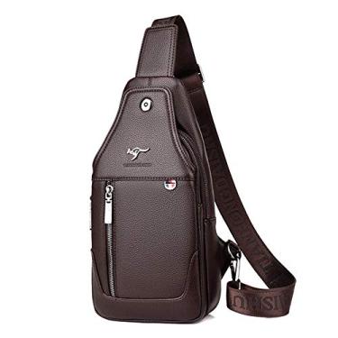 Imagem de HIOD Bolsa de peito para homens Crossbody Messenger Bags Theftproof Sling Bag Leather Chest Bags Male Shoulder Bag Waist Pack