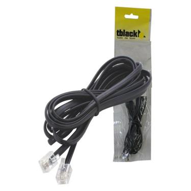 Imagem de Cordão para Telefone RJ11 6P4C 2m Preto Dualcomp