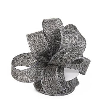 Imagem de Burlap Ribbon Perfect for Wedding Home Decoration Gift Warp Bows Made Handmade Art Crafts 3.8cm X 10 Yard Spool (Grey)