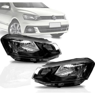 Imagem de Farol Vw Gol G7 2016 2017 2018 Foco Simples Friso Preto