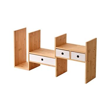 Imagem de YUHUAWF Estante estante de livros estante de armazenamento telescópico para escritório prateleira de arquivos de mesa estante pequena estante com gaveta 35 cm de altura para sala de estar escritório em casa