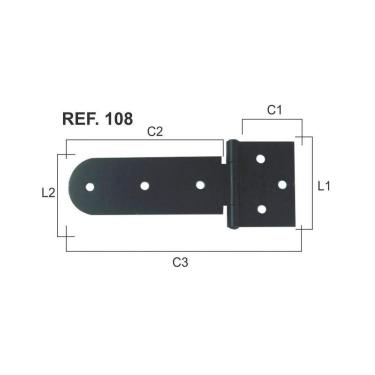 Imagem de Dobradiça de Aço Pintada de Porta e Portão Reforçadas N 108