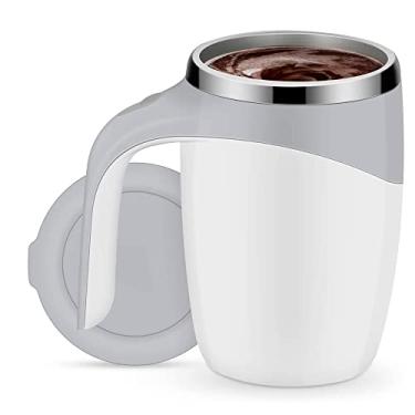 Imagem de Caneca Mixer 380ml Eletrica Termica Automatico Misturador Cafe Bebidas Aço inox Mix Cha Sucos Shakes Magnetica