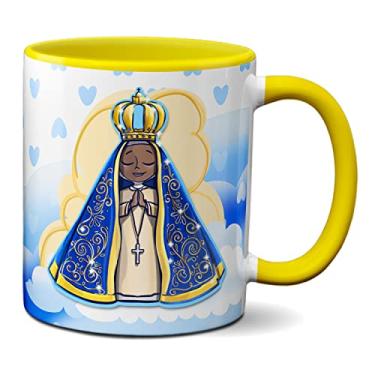 Imagem de Caneca Católica Rogai Por Nós Mãezinha Querida De Aparecida (Amarela)