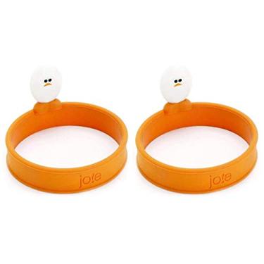 Imagem de MSC International Joie Eggy 8,89 cm Anel compacto de silicone antiaderente com alça dobrável, laranja – pacote com 2