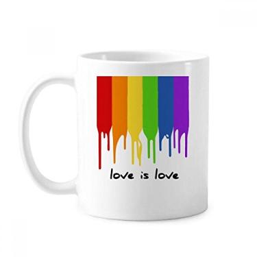 Imagem de Love is Love LGBT Caneca colorida arco-íris cerâmica xícara de café porcelana louça