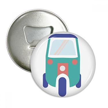 Imagem de Ilustração de arte com trator de três rodas da Tailândia, abridor de garrafas, ímã de geladeira, emblema multifuncional