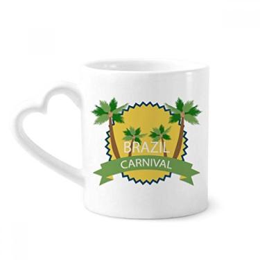 Imagem de Caneca Celebrate Brazil Carnaval Caneca de café cerâmica copo de coração de vidro