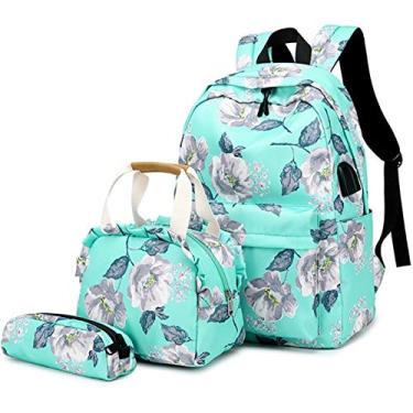 Imagem de TOKSHOP Mochila Feminina + Bolsa Térmica + Estojo Kit com 3 Peças