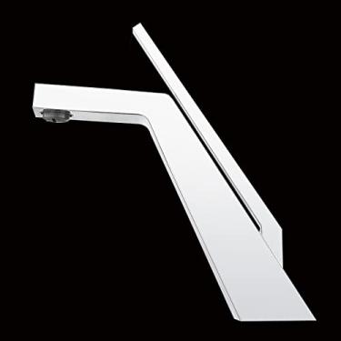 Imagem de Torneiras de banheiro de latão, torneiras de lavatório, torneiras de pia pretas, torneira misturadora de água quente e fria, cromada