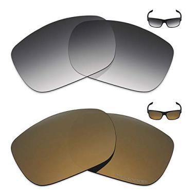 Imagem de Mryok+ 2 pares de lentes polarizadas de substituição para óculos de sol Oakley Two Face – Cinza dégradé Tom / Bronze dourado