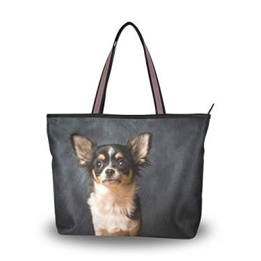 Imagem de Bolsa de ombro My Daily feminina fofa Chihuahua bolsa de mão para cachorro, Multi, Large