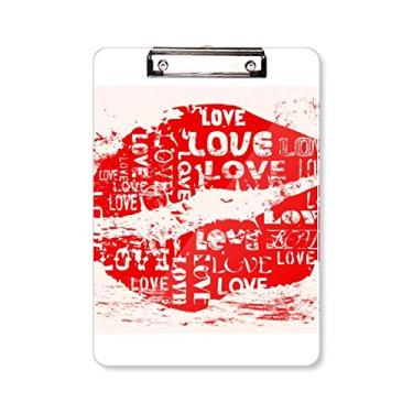 Imagem de Palavra-chave do Dia dos Namorados Love Kiss prancheta pasta para escrever placa de apoio A4