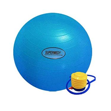 Imagem de Bola de Pilates 65 cm Azul c/Bomba Supermedy