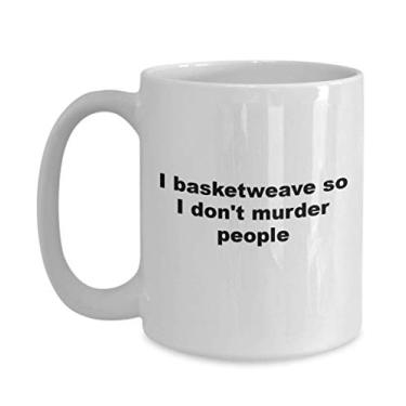 Imagem de Caneca engraçada para cesta de chá de café com ideia de tecelagem de cesta