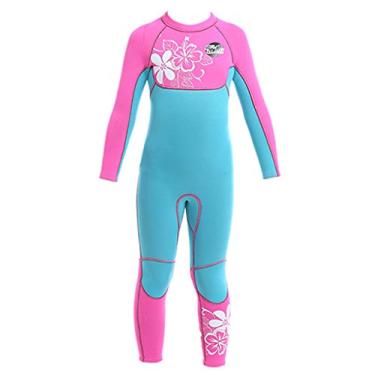 Imagem de Tsorryen Roupa de mergulho infantil de neoprene de 3 mm, roupa de banho quente de manga comprida, roupa de mergulho para surfe, natação, mergulho com snorkel
