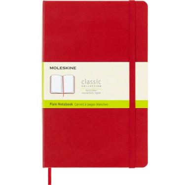 Imagem de Moleskine Notizbuch blanko Large DIN A5 rot: Mit Falttasche für Notizen. Gummiband-Verschluß