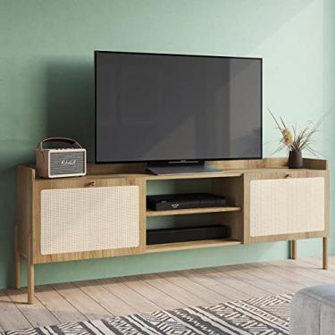 Imagem de Rack para Tv até 65 Polegadas 2 Portas 183cm Palhinha Pé Madeira Oslo Artesano Hanover