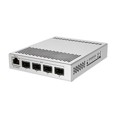 Imagem de MikroTik Interruptor de mesa de 5 portas, 1 porta Gigabit Ethernet, 4 portas SFP+ 10Gbps (CRS305-1G-4S+IN)