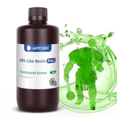 Imagem de ANYCUBIC Resina ABS Pro 2, resina de impressora 3D com maior resistência e resistência, alta precisão e encolhimento mínimo, baixo odor, ampla compatibilidade para todas as impressoras 3D de resina LCD (verde claro, 1 kg)