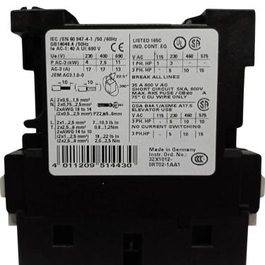 Imagem de Contator 17A 125Vcc 3RT1025-1BG40 - Siemens