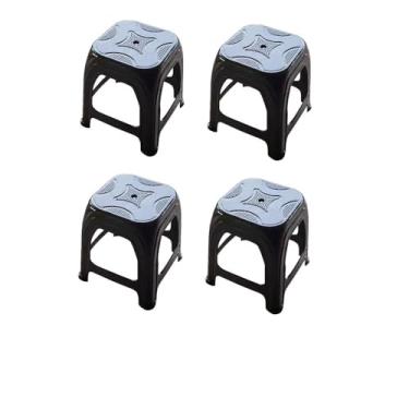 Imagem de 4 BANCO DE PLASTICO 46CM COR PRETO